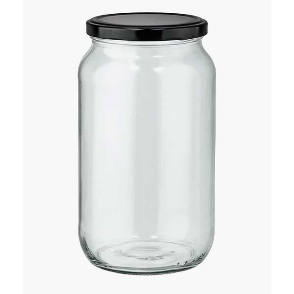 1062ml Rundglas mit BasicSeal Deckel schwarz UNiTWIST