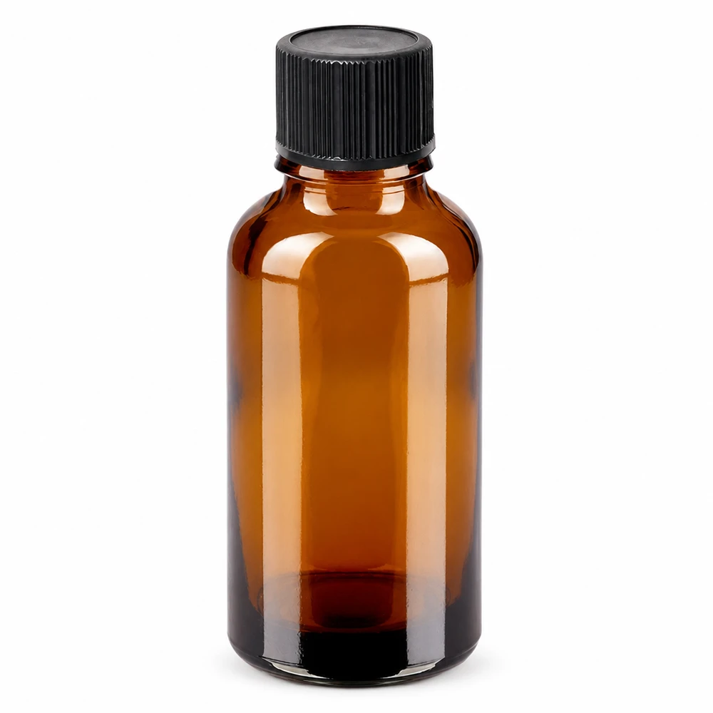 Lichtschützende 30ml Flasche aus braunem Glas für präzise Dosierung von Flüssigkeiten