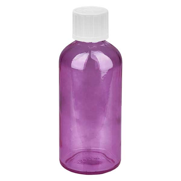100ml Flasche 11mm Schraubverschluss weiß Standard Kindersicher PurpleLine. UT18/100
