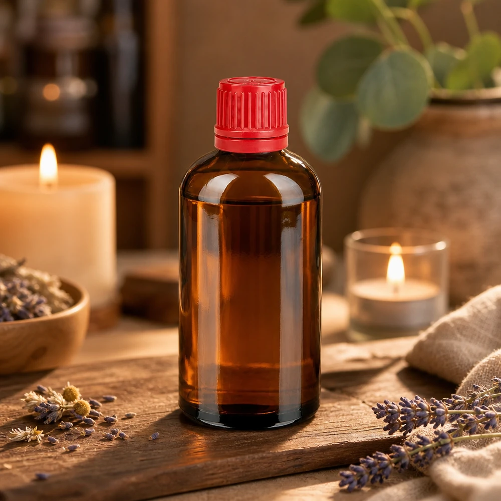 Robuste 100ml BrownLine Flasche mit rotem Schraubverschluss - langlebige Aufbewahrungslösung