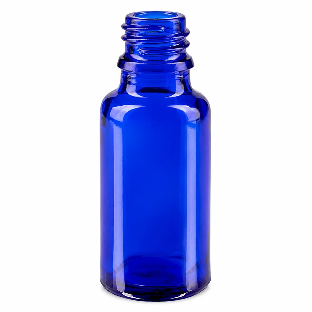 Kompakte 20ml Apothekenflasche aus blauem Glas für Tropfen und flüssige Präparate