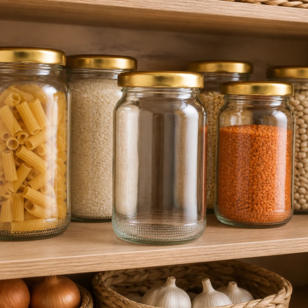 110ml Rundglas 6er-Set mit Deckel (Deckelfarbe: gold) UNiTWIST Kleine Rundgläser 110ml mit Golddeckel ideal für Pantry-Organisation Gewürze und Trockenwaren