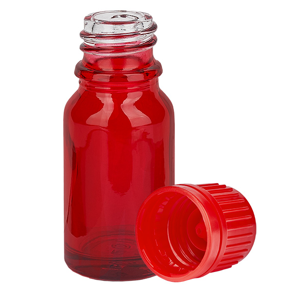 10ml Flasche 11mm Schraubverschluss rot Originalitätsverschluss RedLine UT18/10 10ml Flasche 11mm Schraubverschluss rot Originalitätsverschluss RedLine UT18/10