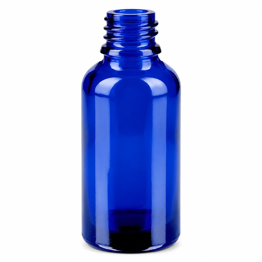 30ml Flasche 11mm Schraubverschluss blau Standard BlueLine UT18/30 Hochwertige blaue 30ml Glasflasche mit glatter Oberfläche und elegantem Design