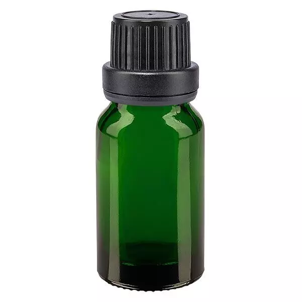 Apothekenflasche grün 10ml Schraubverschluss schwarz Dichteinlage Originalitätsverschluss