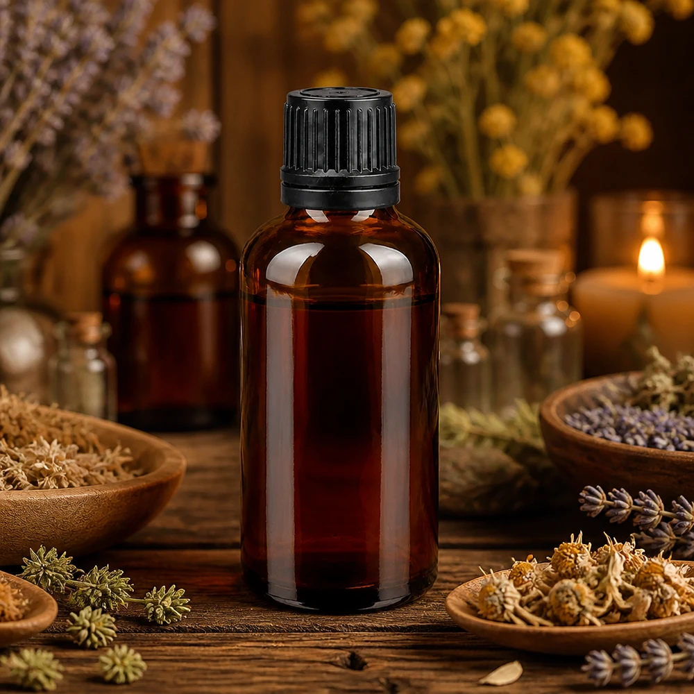 50ml Violettglas-Flasche mit schwarzem Schraubverschluss zum sicheren Transport von Wirkstoffen