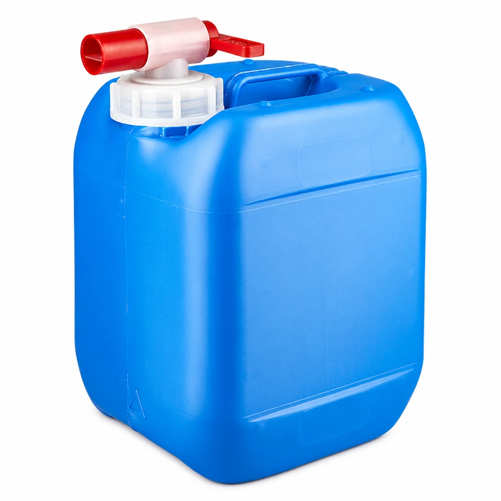 Lebensmittelechter 5 Liter Kunststoffkanister blau mit Auslaufhahn und Tragegriff