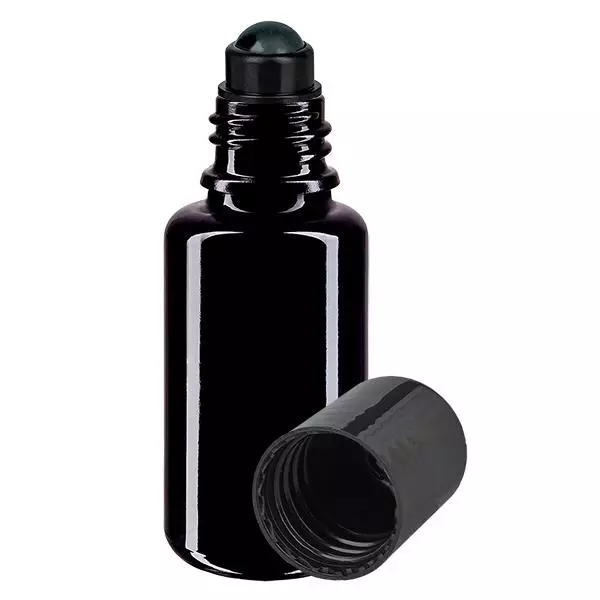 Apothekenflasche violett 20ml Roll-On Verschluss schwarz Apothekenflasche violett 20ml Roll-On Verschluss schwarz