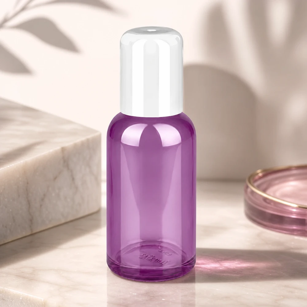 Praktische 30ml Glas Roll-On Flasche in Violett für sparsame und hygienische Produktdosierung