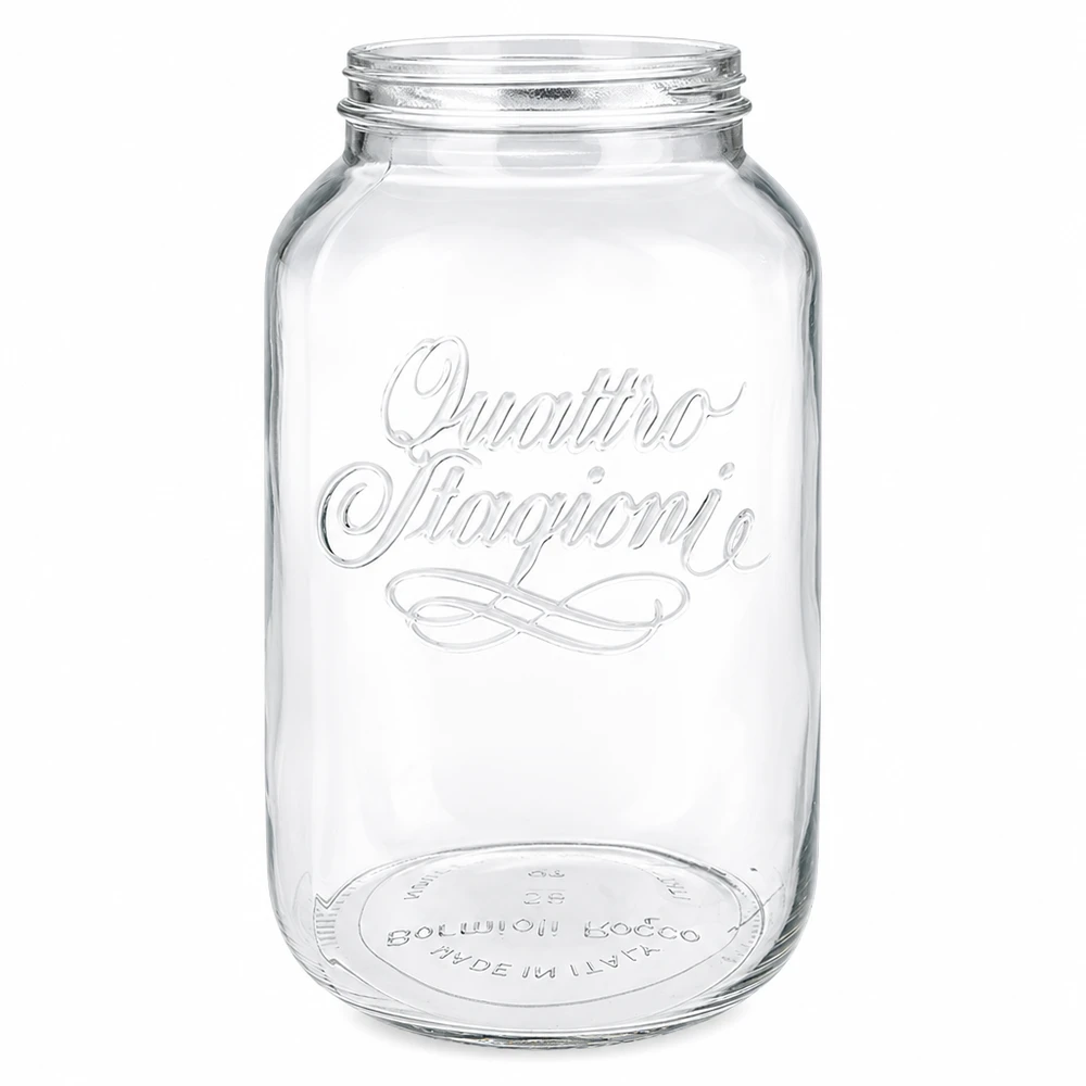 3800ml Quattro Stagioni Haushaltsglas mit Schraubgewinde - großes Einmachglas aus klarem Glas für Küche und Vorrat