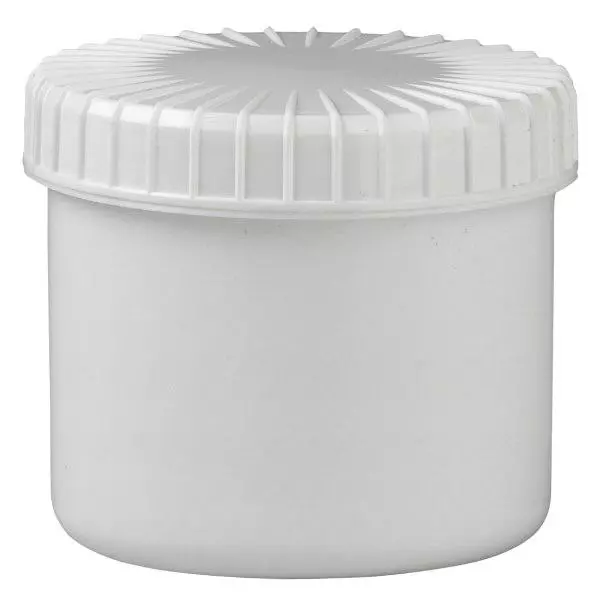 weiße Schraubdose 135 ml mit gerilltem Deckel weiße Schraubdose 135 ml mit gerilltem Deckel