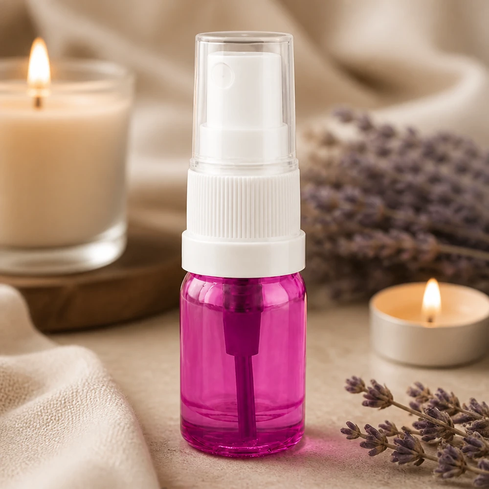 Robuste 5ml Sprühflasche mit UV-Schutz in Violett für lichtempfindliche ätherische Öle