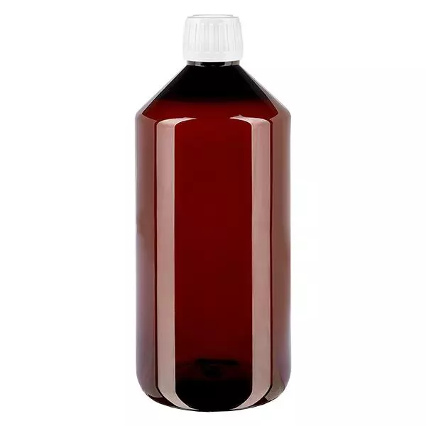 PET Flasche 1000ml mit weißem Standard Originalitätsverschluss