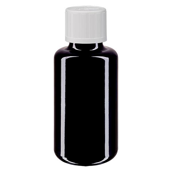 Apothekenflasche violett 30ml Schraubverschluss weiß Kindersicherung Standard