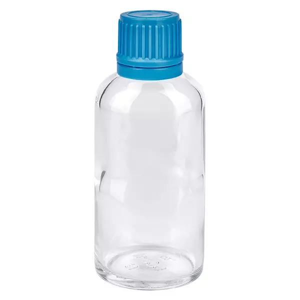 50ml Flasche 11mm Schraubverschluss blau Originalitätsverschluss ClearLine UT18/50