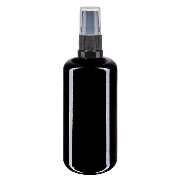 Apothekenflasche violett 200ml Sprayaufsatz schwarz