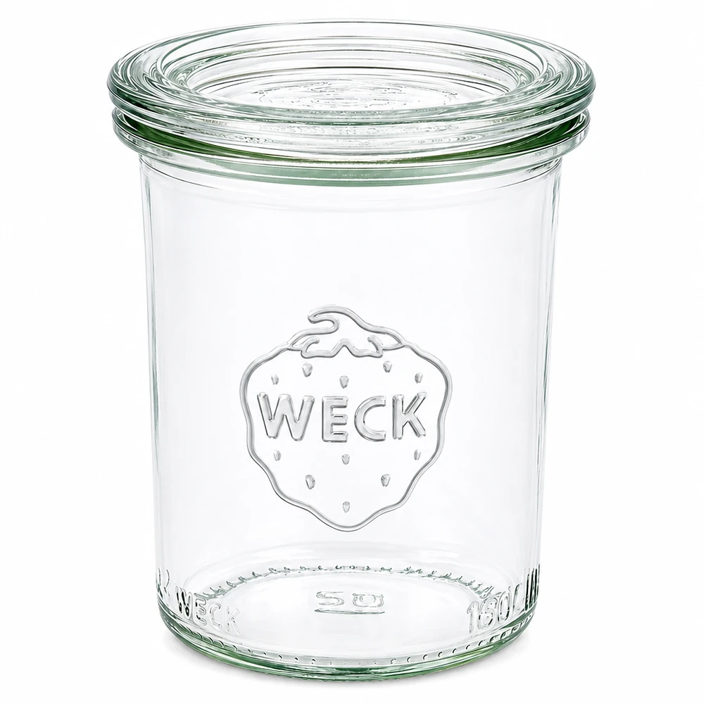 160ml Sturzglas mit Glasdeckel WECK RR60 160ml WECK Sturzglas RR60 mit Glasdeckel, transparent, eingewecktes Glas für Marmelade und Konserven