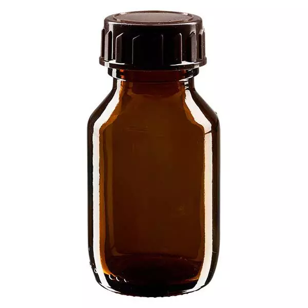 50ml Medizinflasche braun, mit Verschluss braun ApoGlas