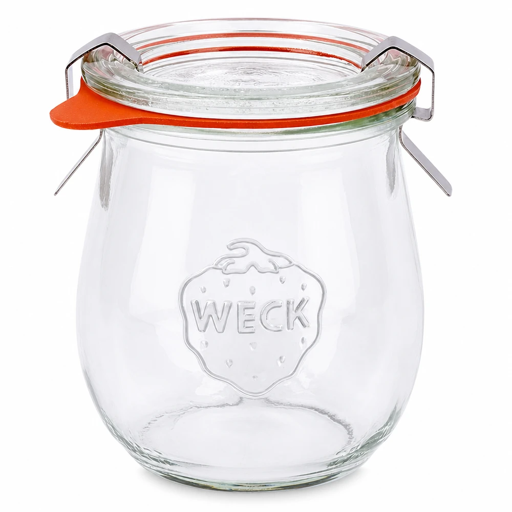 220ml Tulpenglas komplett WECK RR60 WECK Tulpenglas 220ml RR60 Einmachglas mit Glasdeckel Gummiring und Klammern komplett Set