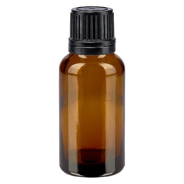 Apothekenflasche braun 20ml Tropfverschluss Giessring 1mm schwarz Originalitätsverschluss Apothekenflasche braun 20ml Tropfverschluss Giessring 1mm schwarz Originalitätsverschluss