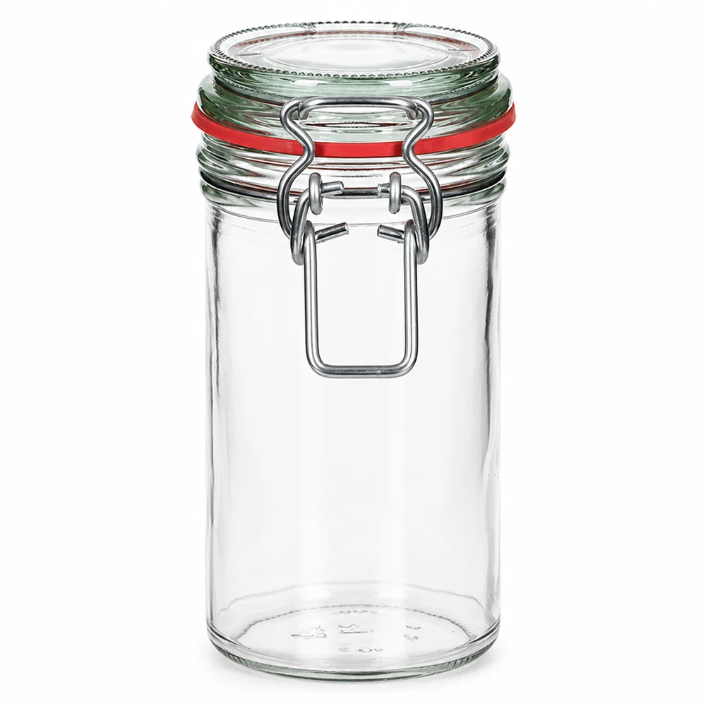 272ml Vorratsglas Typ G mit Bügelverschluss UN.. 272ml Vorratsglas mit Bügelverschluss und roter Dichtung - transparentes Einmachglas für Küche und Vorratshaltung