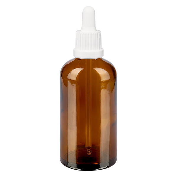 100ml Pipettenflasche weiß Originalitätsverschluss BrownLine UT18/100