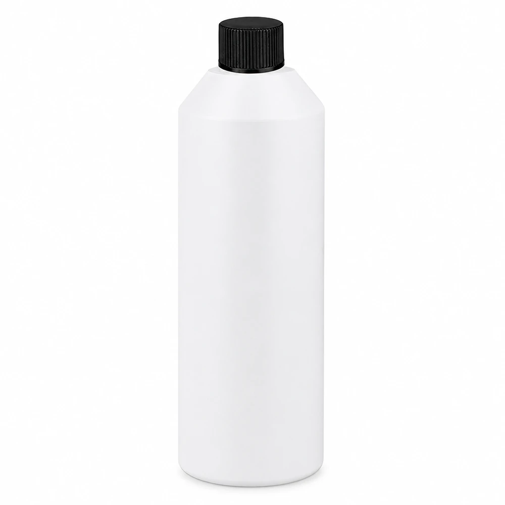 Apothekenflasche HDPE 250ml weiß, mit schwarz Schraubverschluss Kleine weiße 250ml HDPE Apothekerflasche mit schwarzem Schraubverschluss für Flüssigkeiten