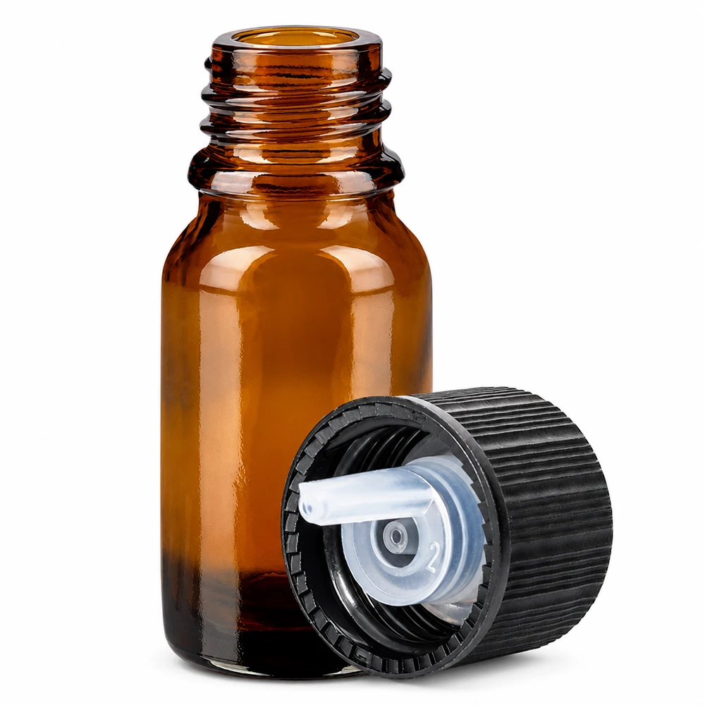 10ml Tropfflasche 1mm schwarz Standardverschluss BrownLine UT18/10 Professionelle Dosierflasche 10ml braunes Glas mit schwarzem Tropfverschluss für Laboranwendungen