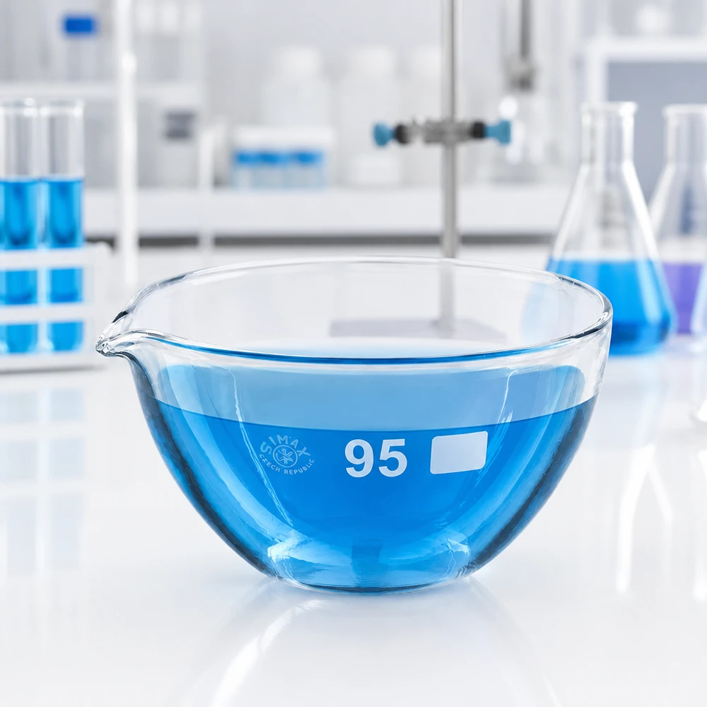 170ml Abdampfschale mit Ausguss Borosilikat ø95mm Chemieresistente Abdampfschale 170ml mit präzisem Ausgießschnabel für quantitative Analyse