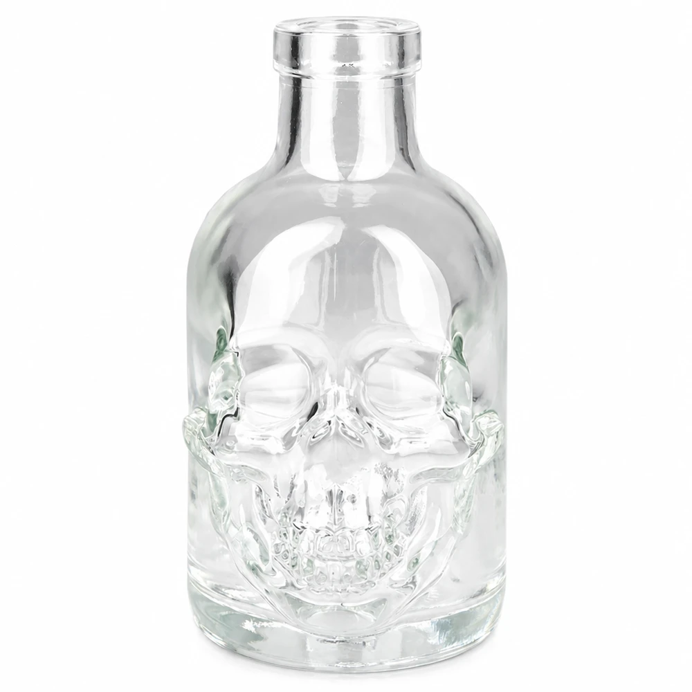 200ml Glasflasche Jack Totenkopf Design ohne Verschluss UNiTWIST transparent klar Spirituosen Flasche