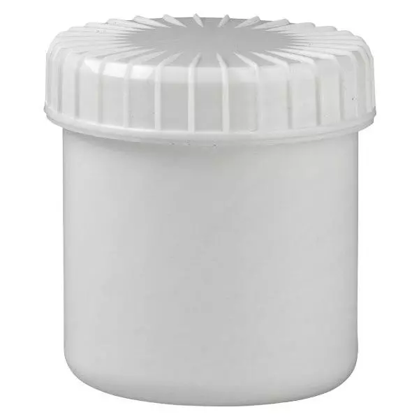 weiße Schraubdose 75 ml mit gerilltem Deckel weiße Schraubdose 75 ml mit gerilltem Deckel