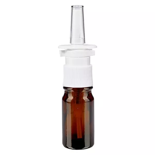 Apothekenflasche braun 5ml Nasenzerstäuber weiß Standard Apothekenflasche braun 5ml Nasenzerstäuber weiß Standard