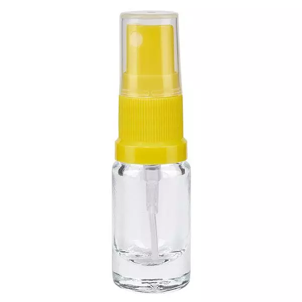 Apothekenflasche klar 5ml Sprayaufsatz gelb Apothekenflasche klar 5ml Sprayaufsatz gelb