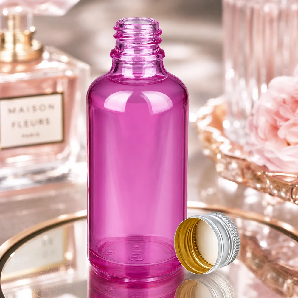 50ml Flasche 11mm Schraubverschluss Alu-Silberer Standard PurpleLine.UT18/50 50ml Flasche SV-Design in Purple mit professionellem Aluverschluss für Laboranwendungen