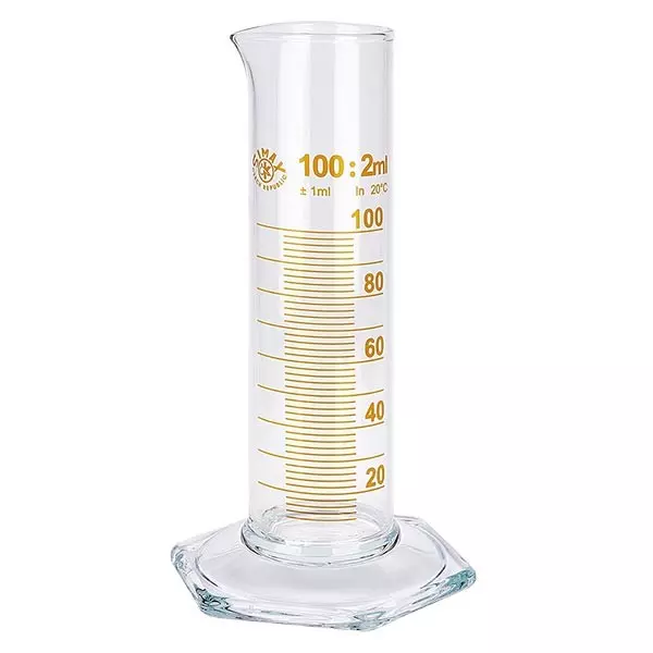 100ml Messzylinder NF aus Glas, braune Skala 100ml Messzylinder NF aus Glas, braune Skala