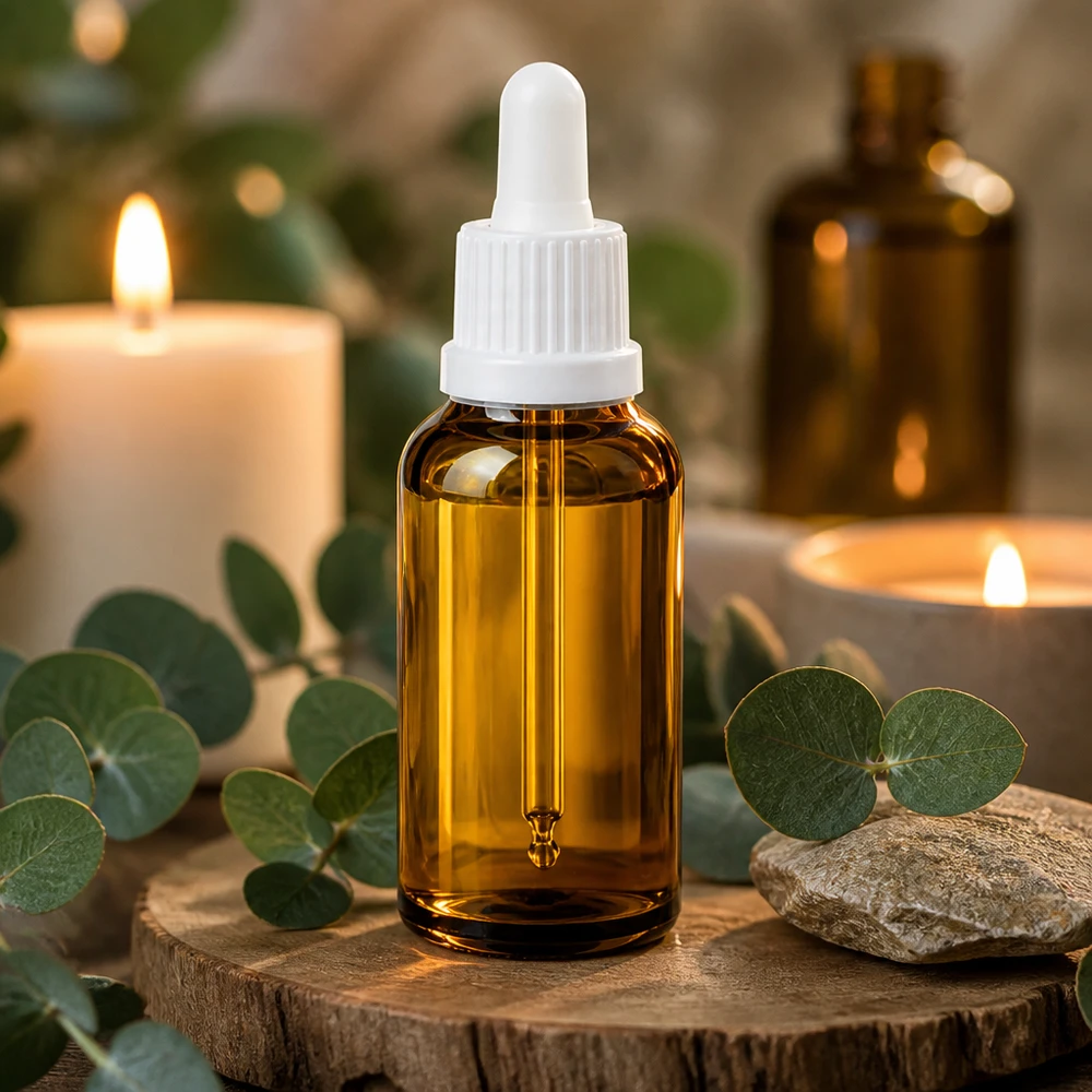 Lichtgeschützte 30ml Glasflasche mit ergonomischem Tropfer für einfache Handhabung