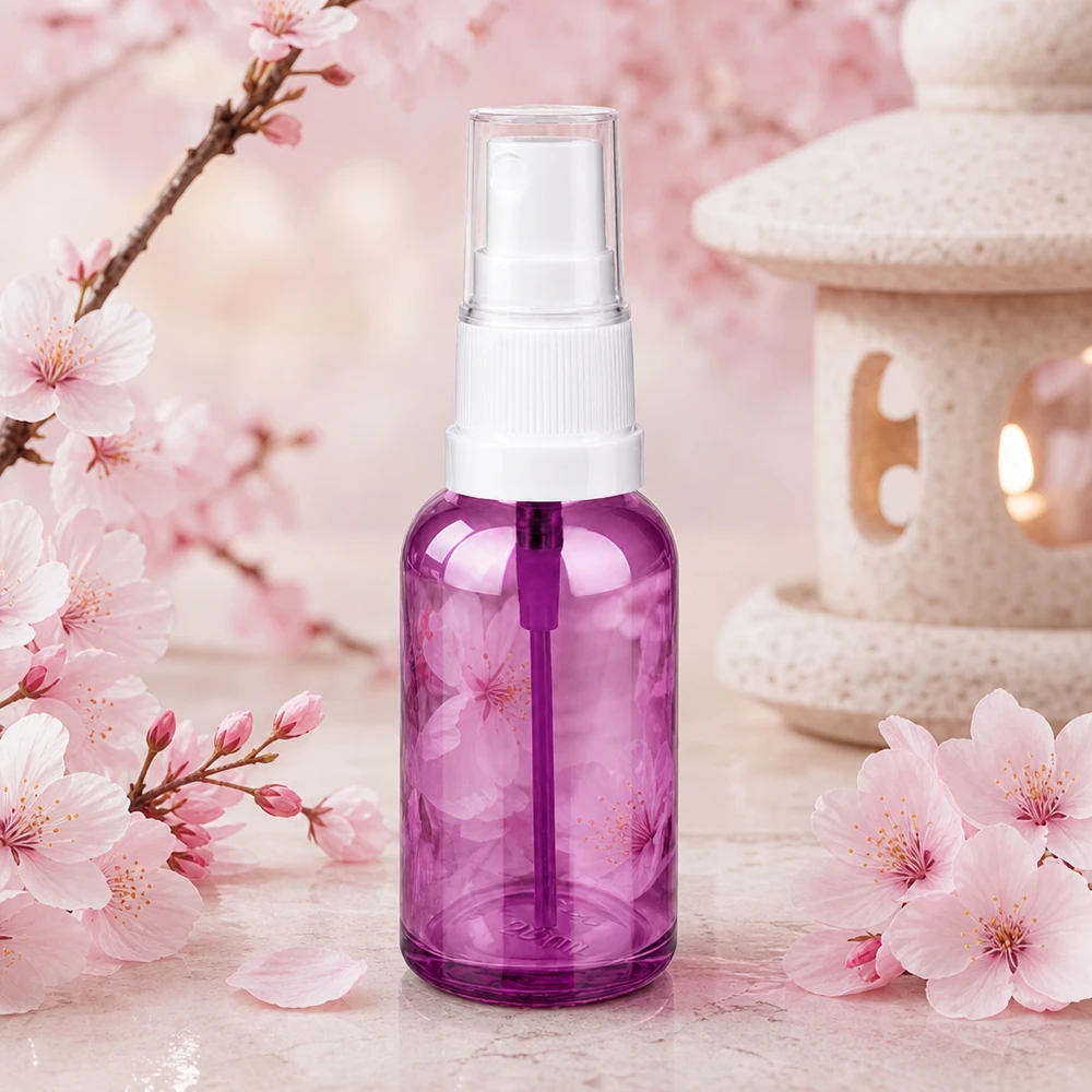 Stylische 30ml Sprühflasche in Violett mit praktischem Schraubverschluss System