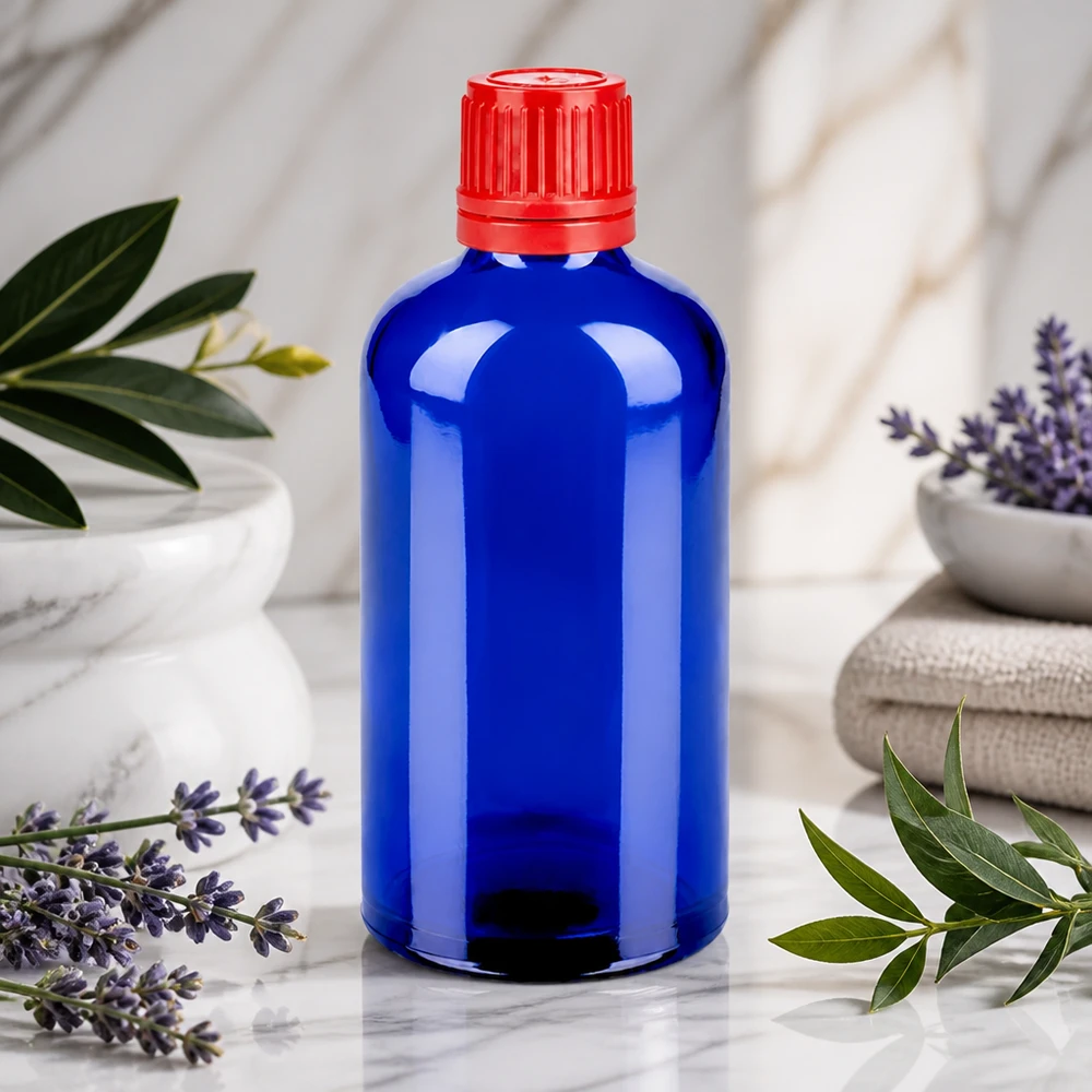 100ml Flasche 11mm Schraubverschluss rot Originalitätsverschluss BlueLine UT18/100 Handliche 100ml Flasche aus hochwertigem Glas mit ergonomischem Design und sicherem Verschluss