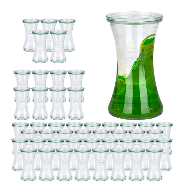 48er Set Weck Gläser 200ml Delikatessenglas mit 48 Glasdecke