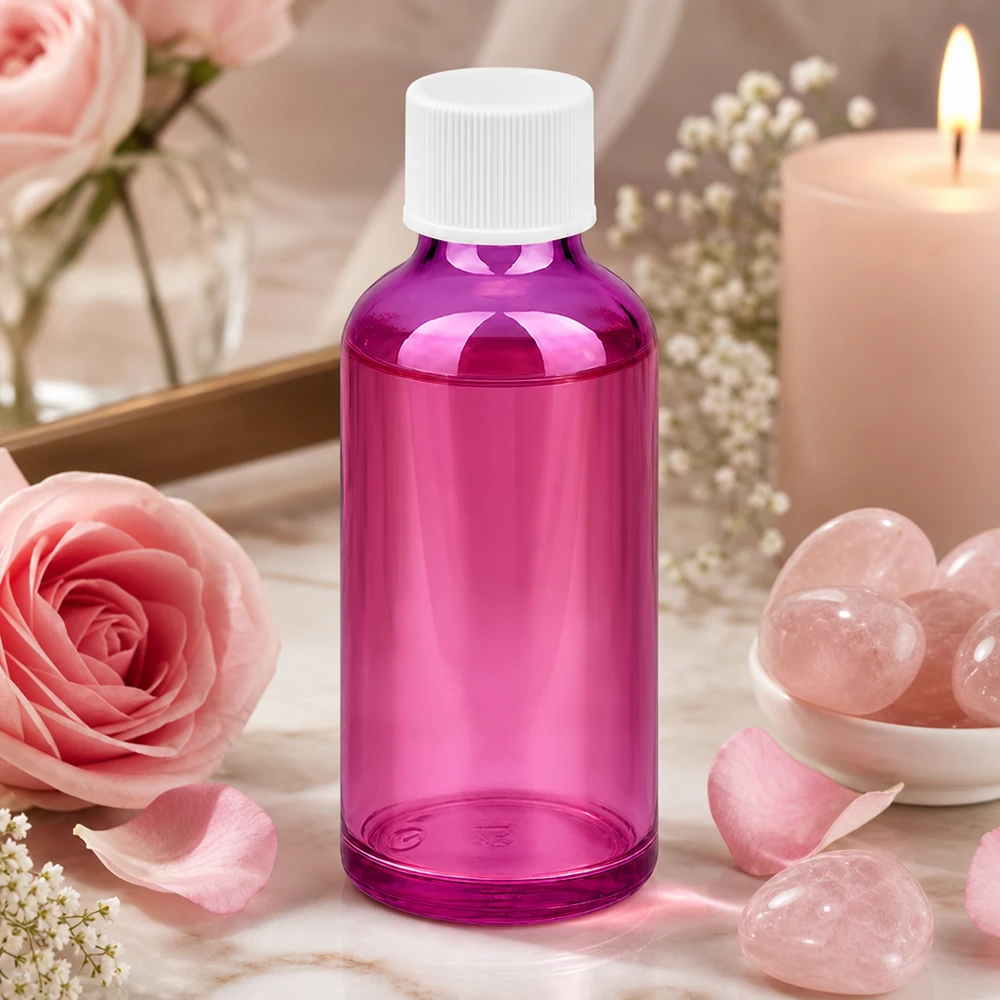 50ml Flasche 11mm Schraubverschluss weiss Standard PurpleLine UT18/50 50ml Premiumflasche aus violettem Spezialglas mit optimaler Lichtfilterfunktion für Wirkstoffe