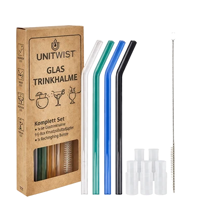 Glas Trinkhalm Sets