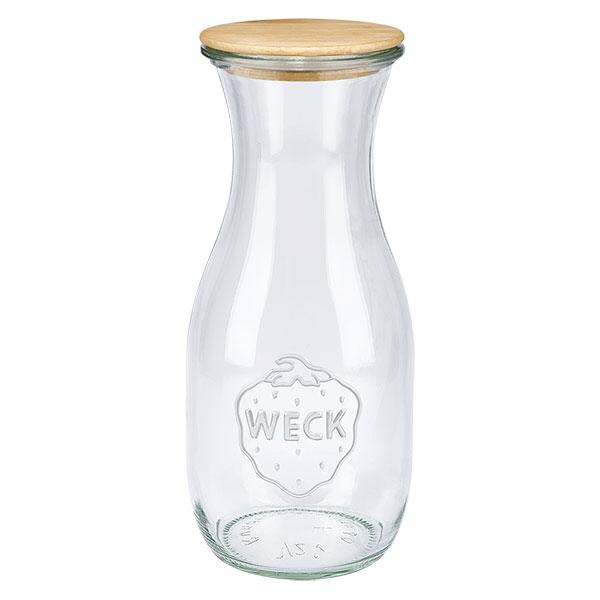 530ml Saftflasche WECK RR60 mit Holzdeckel