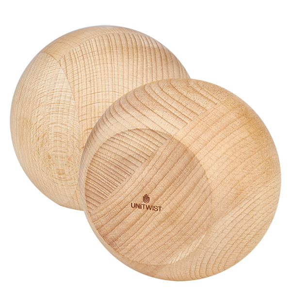 370ml Sturzglas WECK RR100 mit Holzkugel Buche Buchenholzkugel Verschluss für WECK Glas 1590ml RR100 - Detailaufnahme der natürlichen Holzmaserung und Verarbeitung
