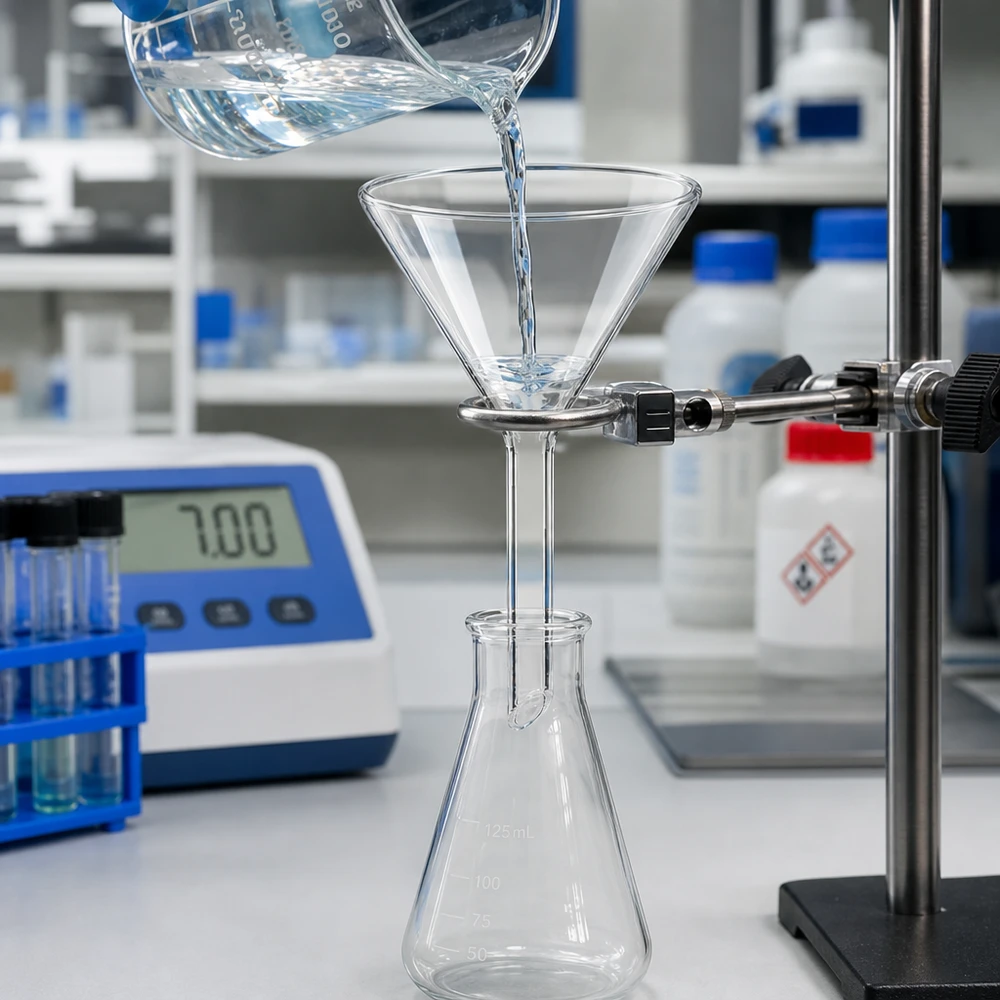 Trichter ø60mm Kalk-Soda, Winkel 60°, Kurzstil Standardtrichter mit 60mm Öffnungsweite aus hitzebeständigem Kalk-Soda-Glas für Labore
