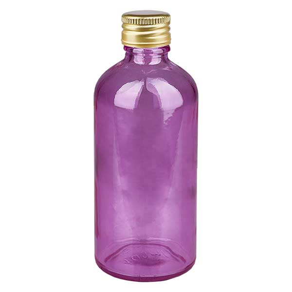 100ml Flasche 11mm Schraubverschluss Alu-Gold Standard PurpleLine. UT18/100