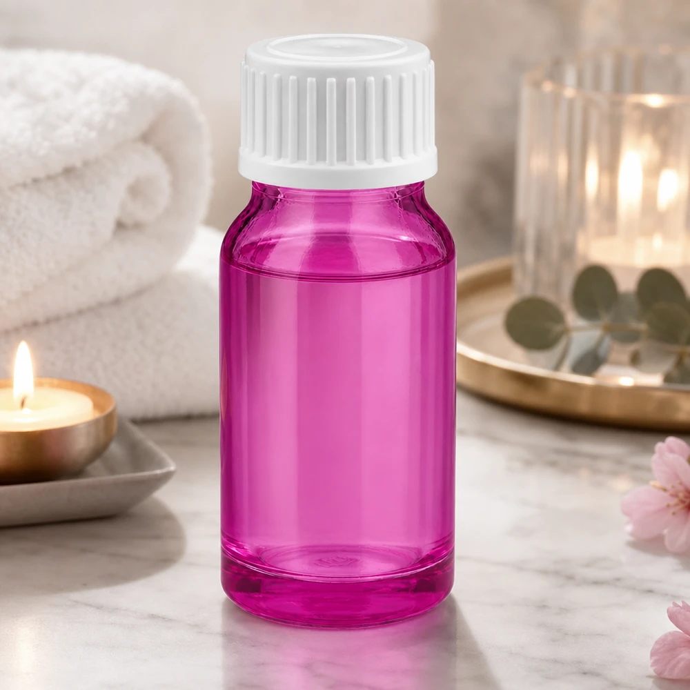 Dekorative violette Tropfflasche 10ml mit weißem Deckel perfekt für selbstgemachte Seren