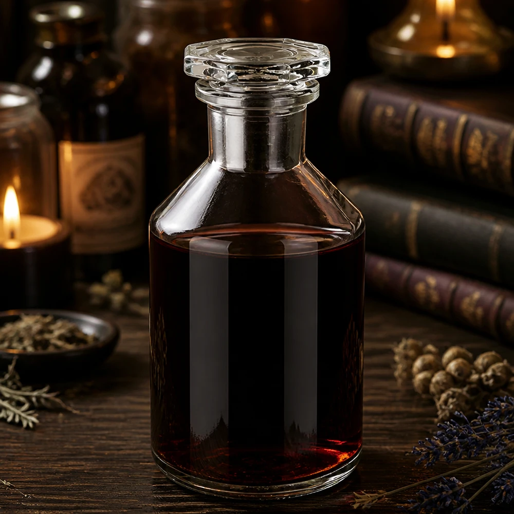 Steilbrustflasche 50ml Klarglas Enghals mit Glasstopfen für Naturheilkunde und Aromatherapie