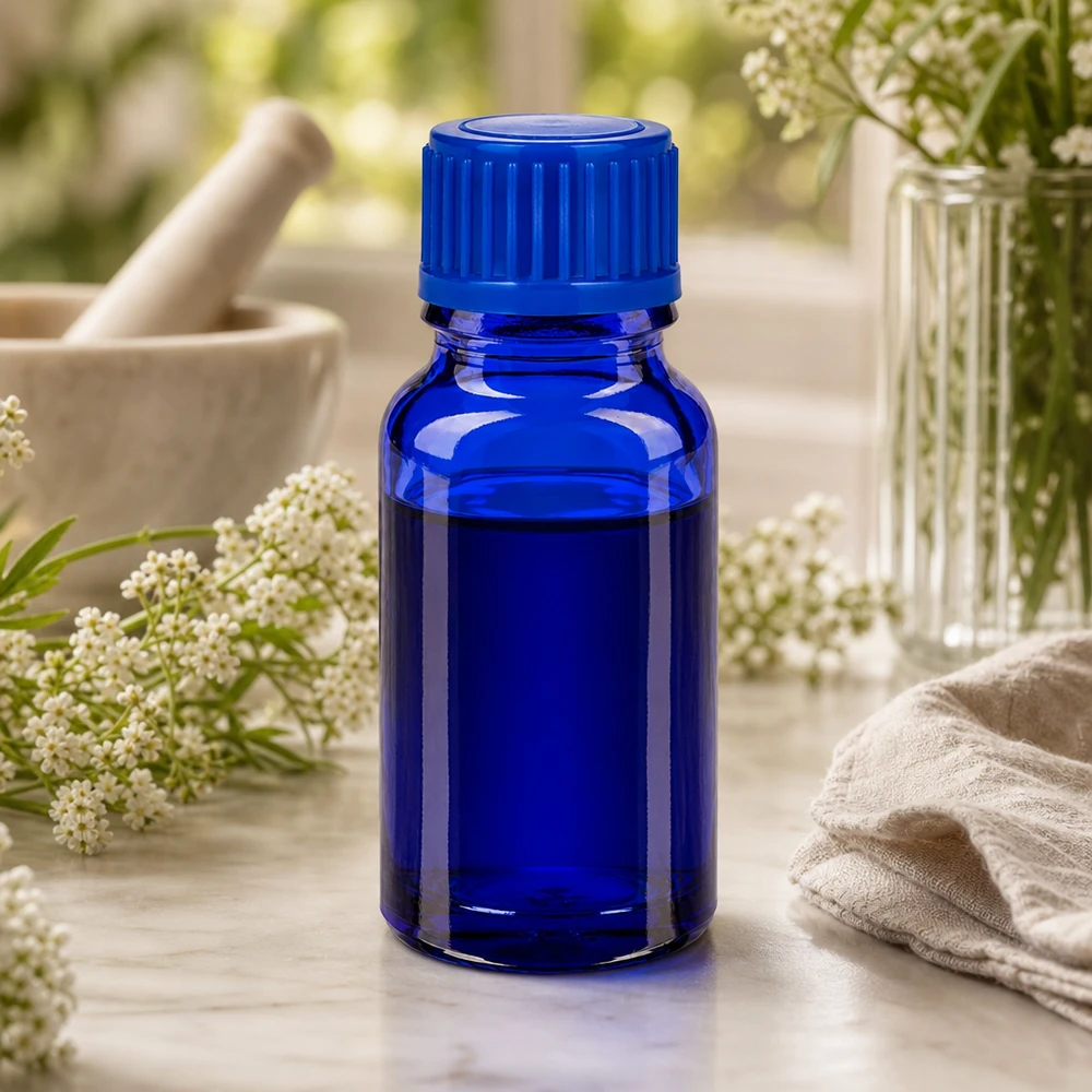 Wiederverwendbare 10ml Glasflasche blau nachhaltig und umweltfreundlich für DIY Mischungen