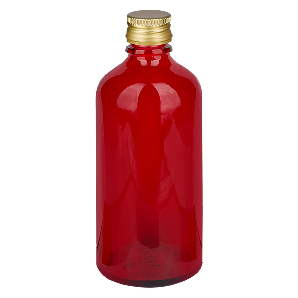 100ml Flasche 11mm Schraubverschluss Alu-Gold Standard RedL. UT18/100