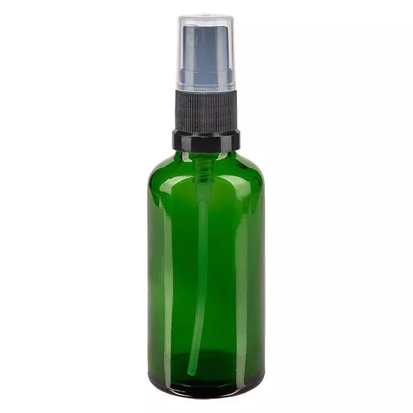 Apothekenflasche grün 50ml Sprayaufsatz schwarz